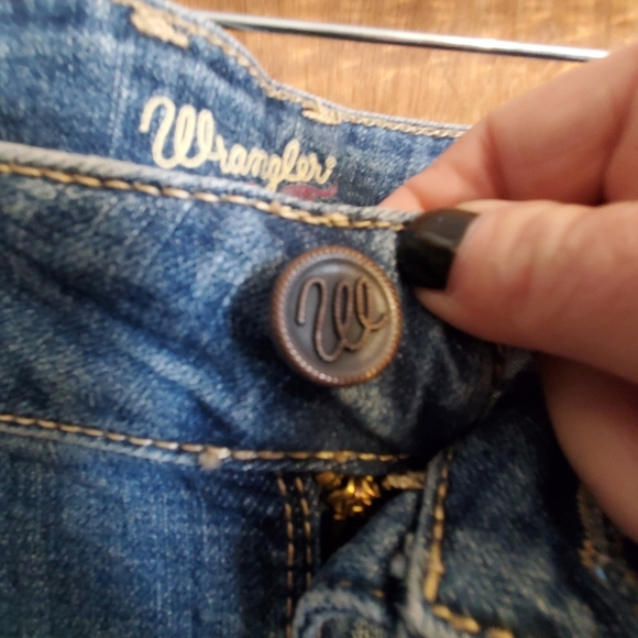 WRANGLER FLARE LEGS RAW HEM. 13/14 X 30 DENIM JEANS WESTERN - Picture 2 of 8